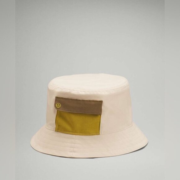 Lululemon On My Level Bucket Hat White Opal Auric Gold Artifact S/M - Picture 2 of 7